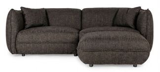 Florence 3-sits soffa med fotpall brun