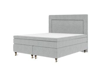 Classic deluxe kontinentalsäng 210x210 ljusgrå inkl. gavel