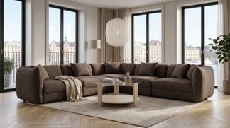 florence stor hörnsoffa brun