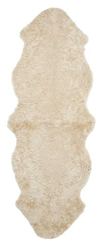 Curly Dubbel Fårskinn Beige Moonlight