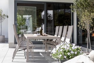 Le graisse matgrupp 253cm med le graisse positionsstol beige