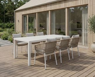 Le graisse matgrupp med cannes stolar vit 200cm