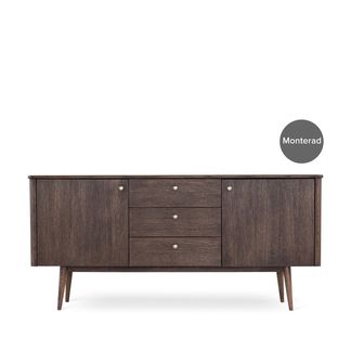 LÖDERUP Sideboard 2 dörrar, 3 lådor rökbetsad ek