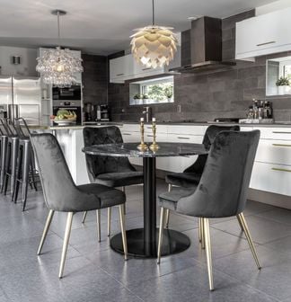 Estelle matbord grå/svart med valeri deluxe stolar