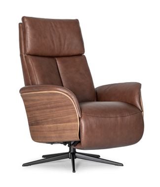 Mölle fåtölj semi-anilin skinn (brun marone 320)