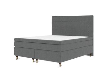 Classic deluxe kontinentalsäng 160x200 mörkgrå inkl. gavel