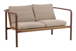 Motty 2-sits soffa zin red/teddy beige