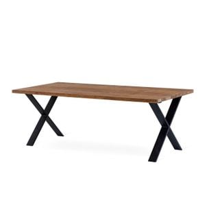 NARVIK matbord 210 cm oljad vildek, svart X-ben