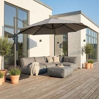 Skärgård hörnsoffa xl med puff antracit