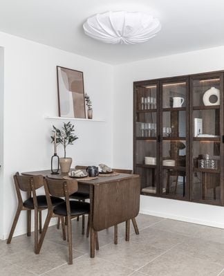 Oskar matgrupp rökt ek 120x80cm + klaff med Alex stolar