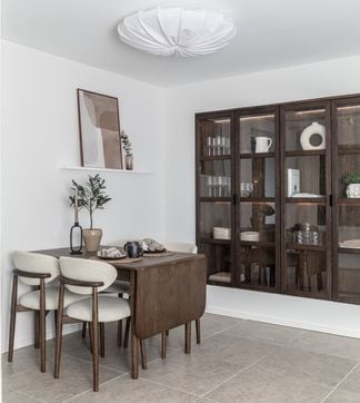 Oskar matgrupp rökt ek 120x80cm + klaff med Le-Chic stolar