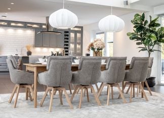 Oskar matgrupp ek 180/220/260cm med 10 Alessia stolar