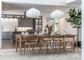 Oskar matgrupp ek 180/220/260cm med 8 Björke stolar