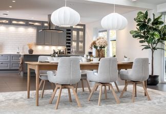 Oskar matgrupp ek 180/220/260cm med 6 Chiara stolar