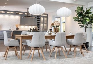 Oskar matgrupp ek 180/220/260cm med 8 Chiara stolar