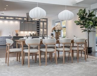 Oskar matgrupp ek 180/220/260cm med 10 Le chic stolar