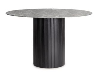 Marble runt matbord grå/svart