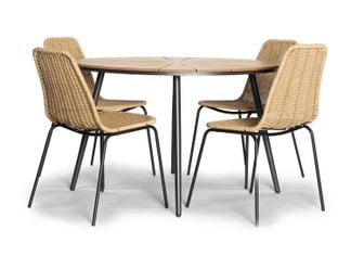Vaxholm bord 120cm natur med sleipner stolar