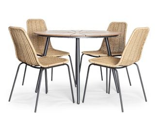 Vaxholm bord 105cm natur med sleipner stolar