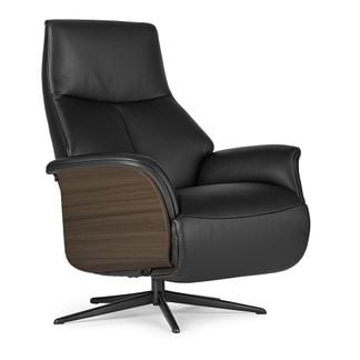 Skagen fåtölj semi-anilin skinn (svart 374 mocca)