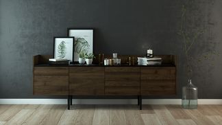 Unit sideboard valnöt svart