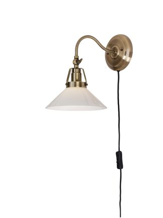 Skomakare vägglampa antik/opal