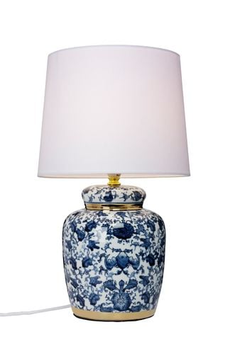 Klassisk blå bordslampa