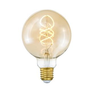 E27 Curly stepdim 4W glob amber