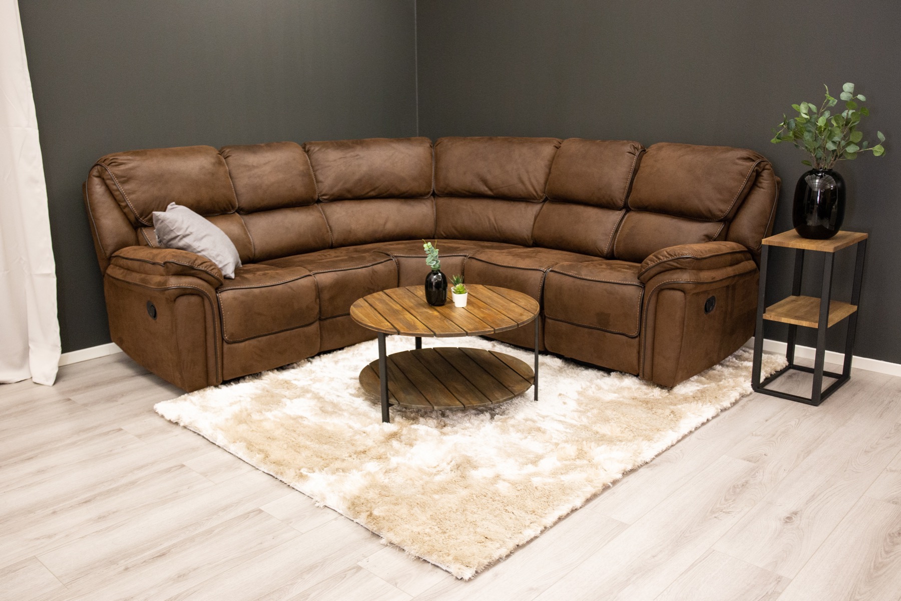 Smedsbyn recliner hörnsoffa Mocca