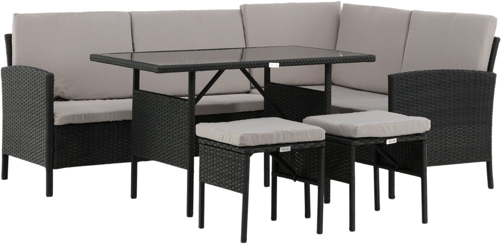 Knock hörnsoffgrupp svart/grå