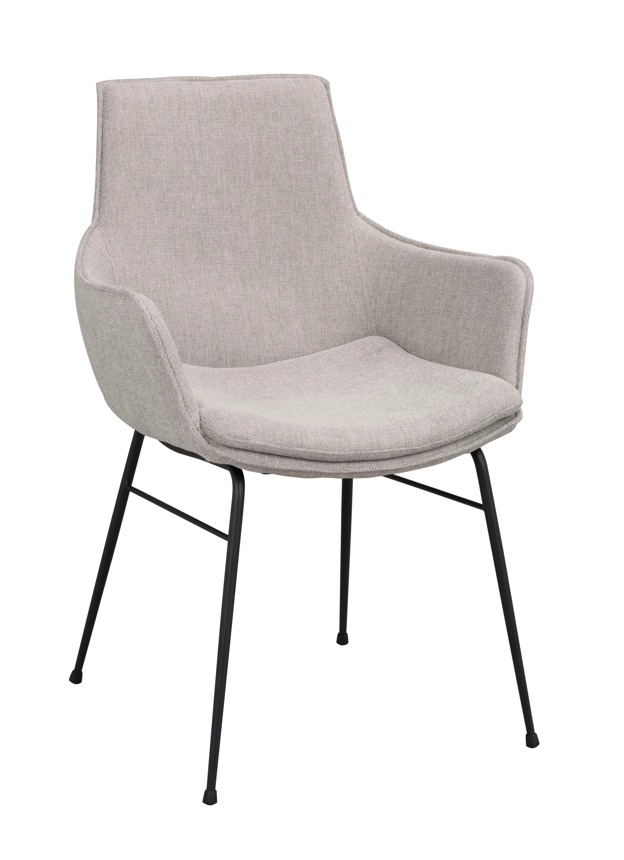 Lowell karmstol grått tyg/svart metall stag