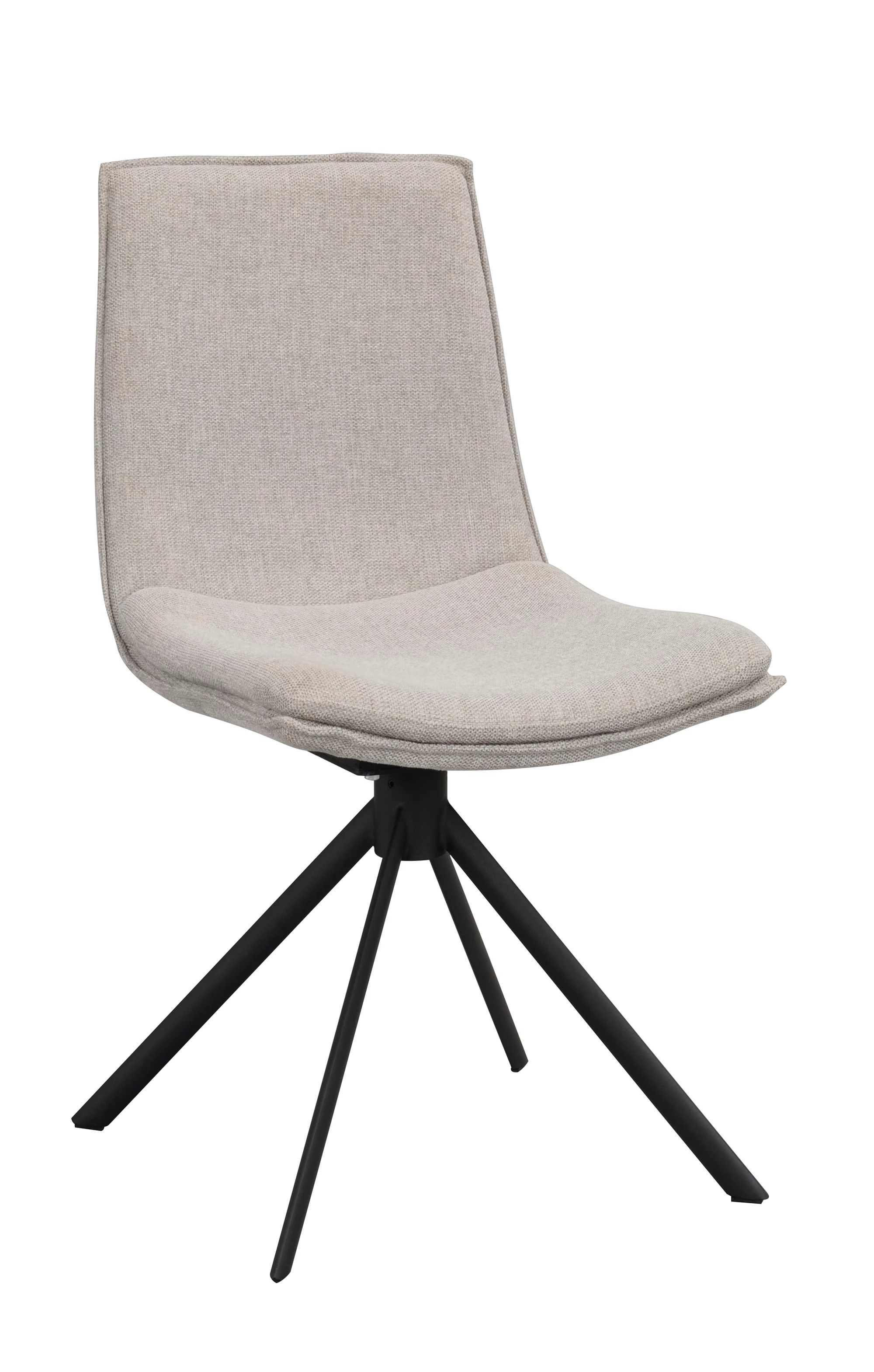 Lowell stol grått tyg/svart metall rak snurr