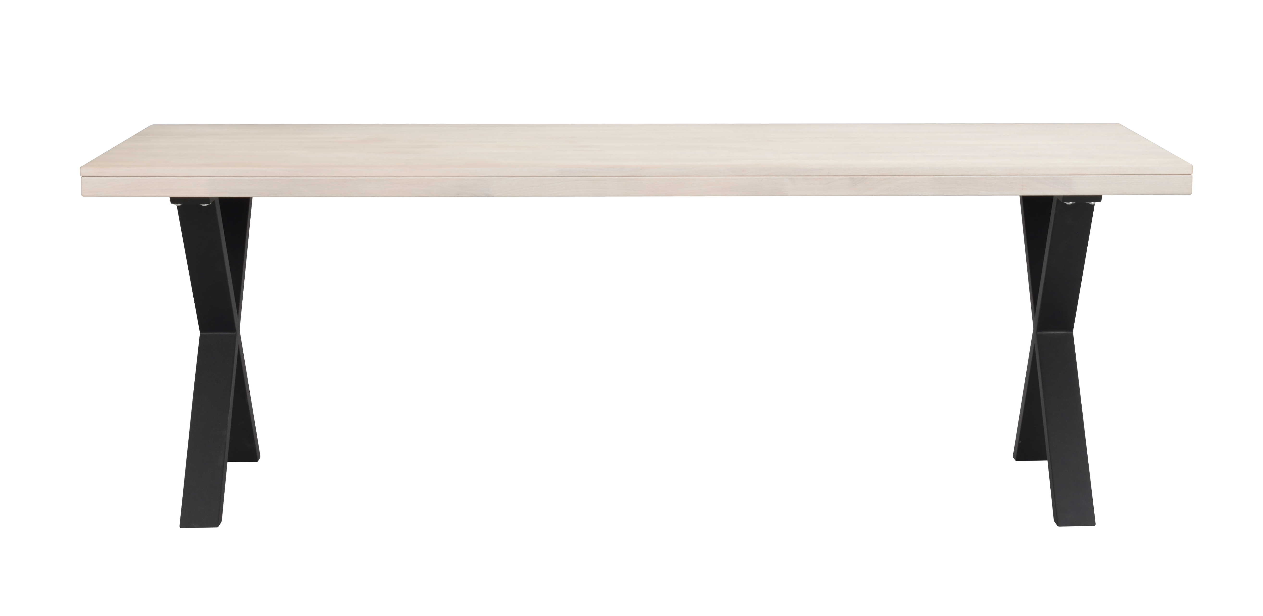 Brooklyn matbord 220x95 vitpigm ek/X-ben svart met