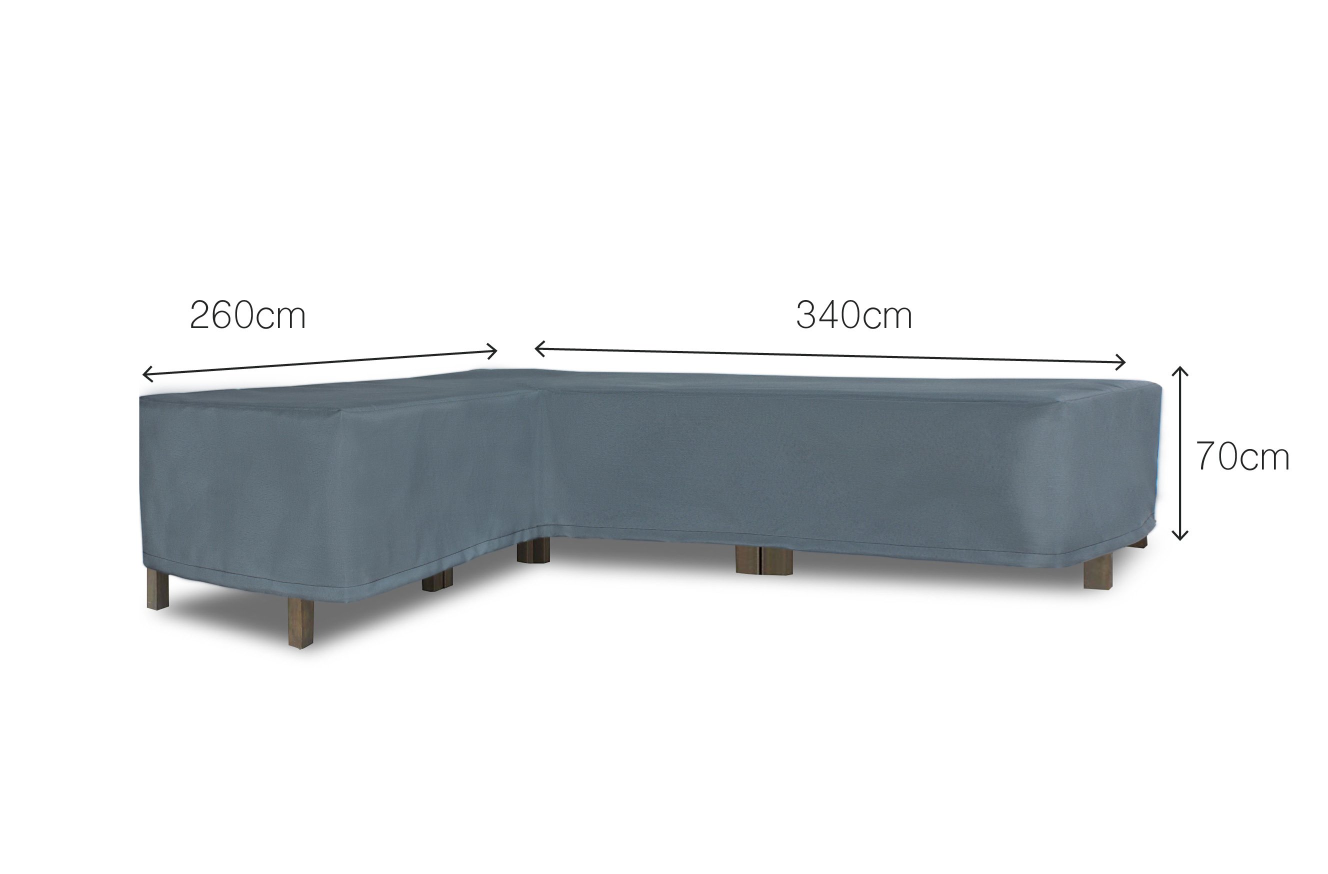 Möbelskydd L-form premium 260/340x70x100cm