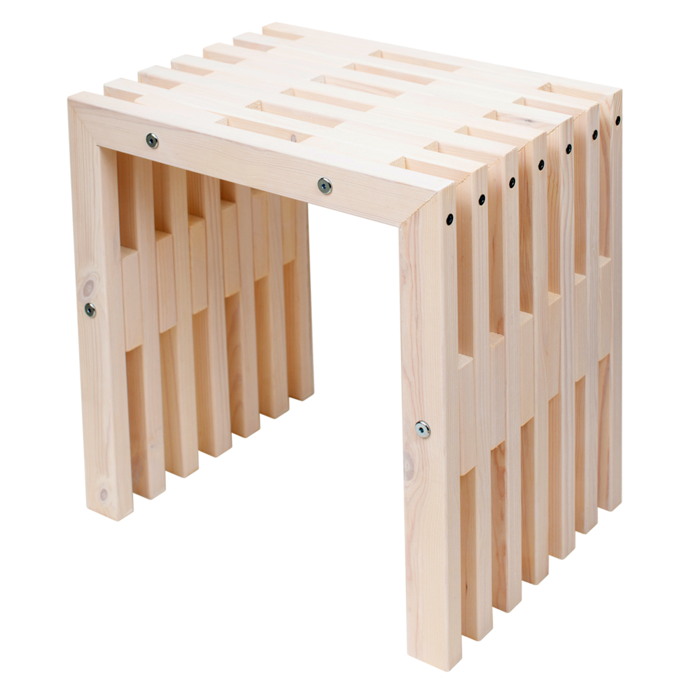 Bänk 45 cm Furu oljad vit