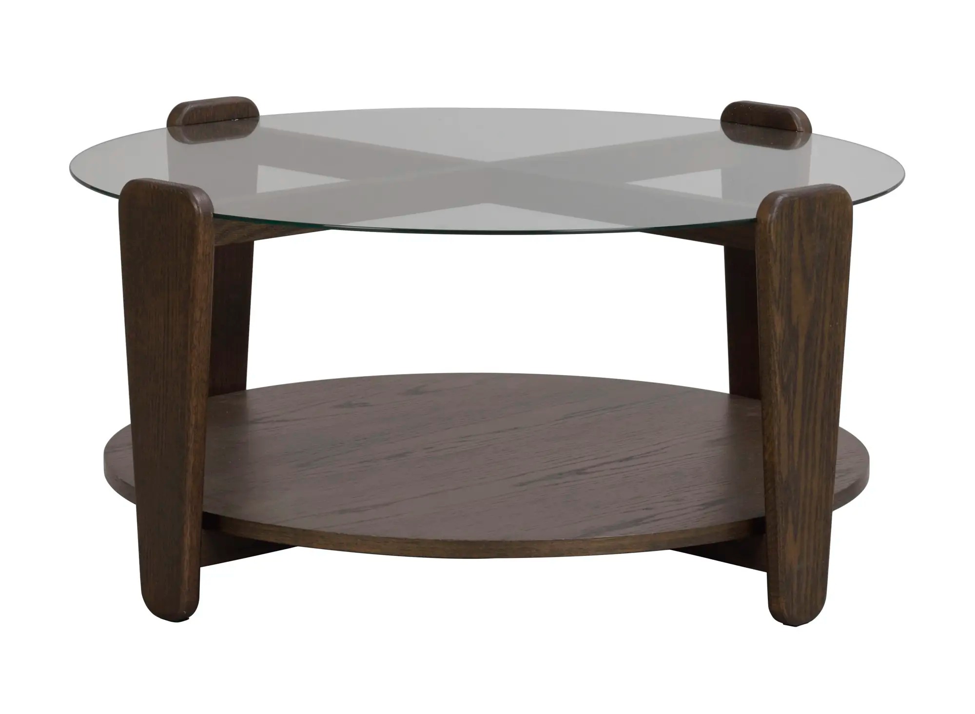 Arran soffbord Ø93 brun ek/glas