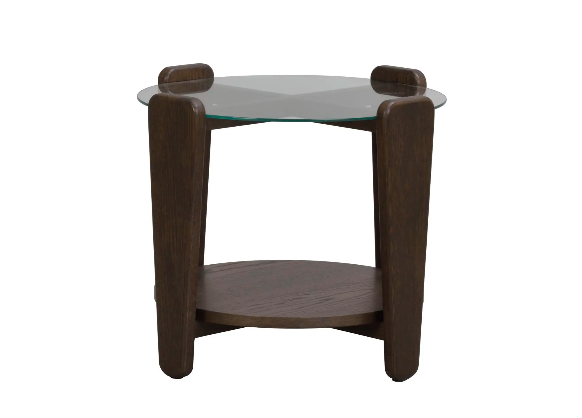 Arran soffbord Ø52 brun ek/glas