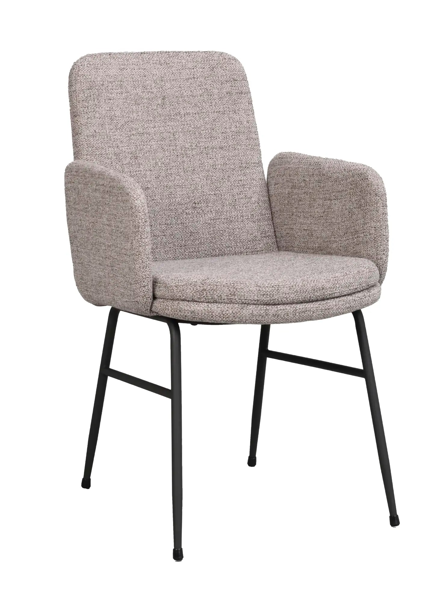 Conklin karmstol mörkbeige tyg/svarta metallben