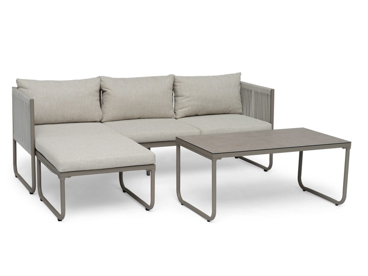 Hamnborg Loungegrupp Beige aluminium