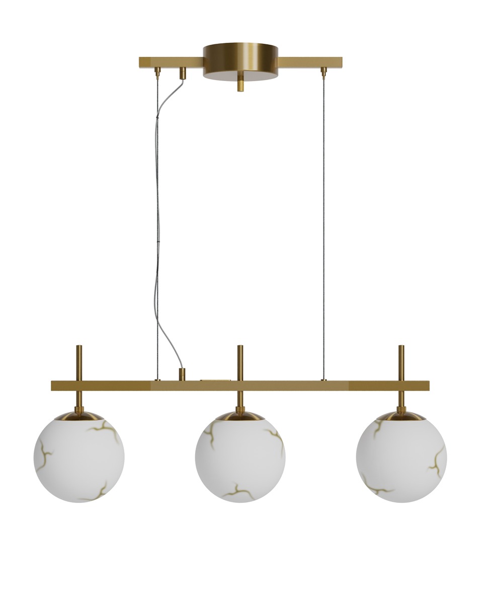 Bellagio taklampa 3-lite L82cm mässing/v
