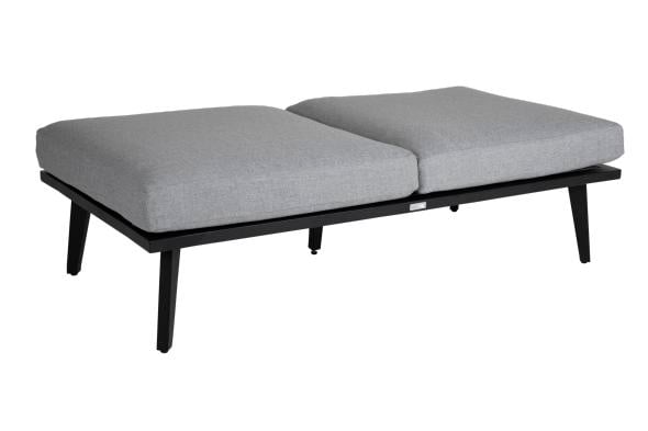 Villac 2-sits svart m grå dyna