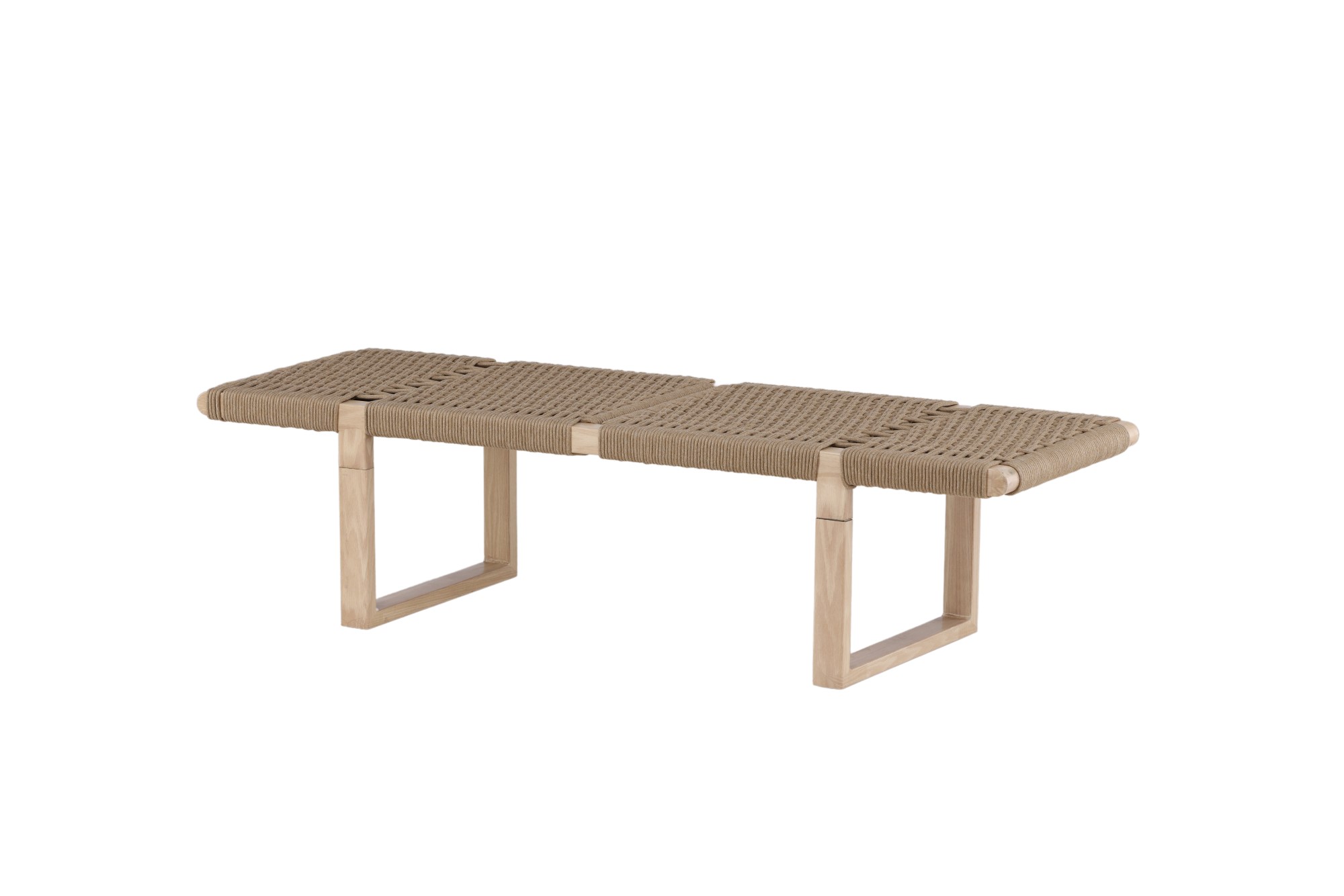 Ängön bänk whitewash/natur rep