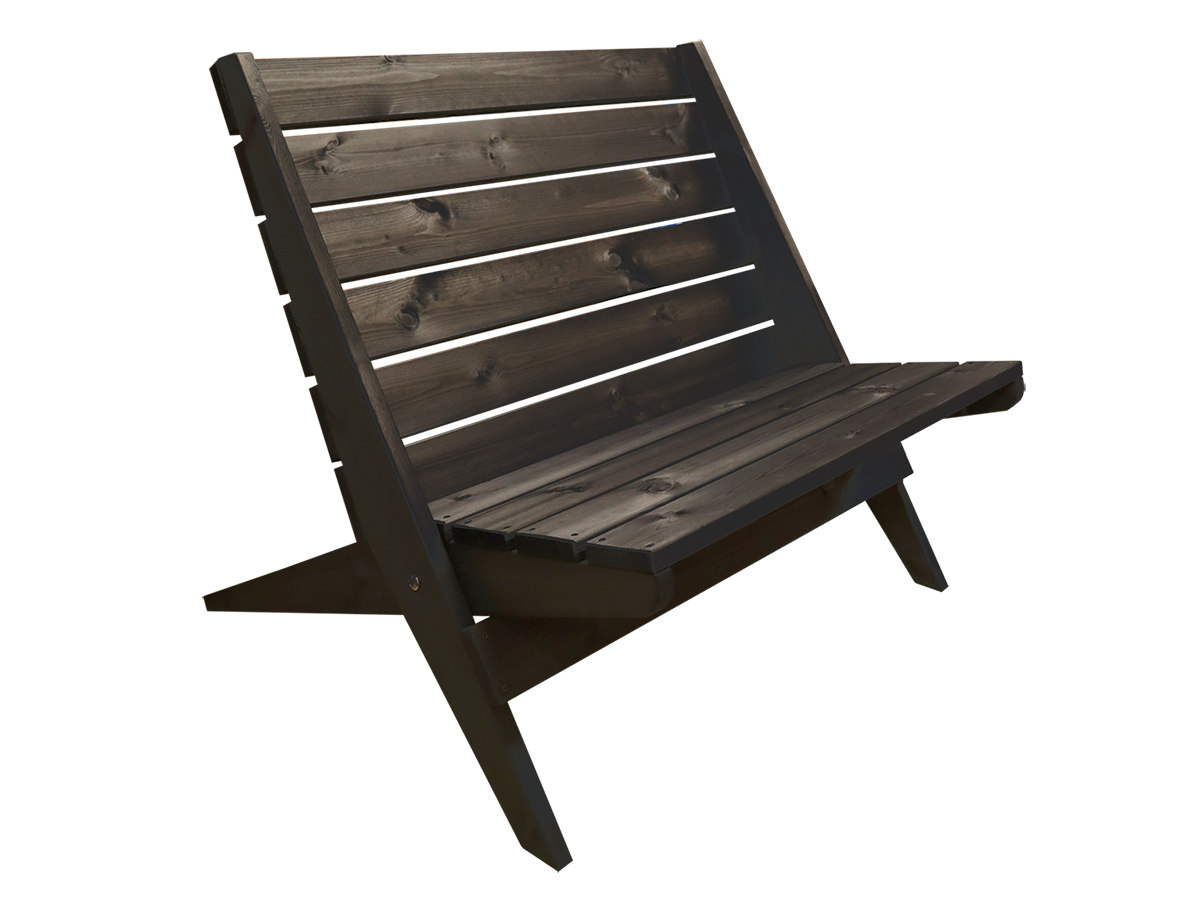 Stol Granny Double Furu Oljad Svart