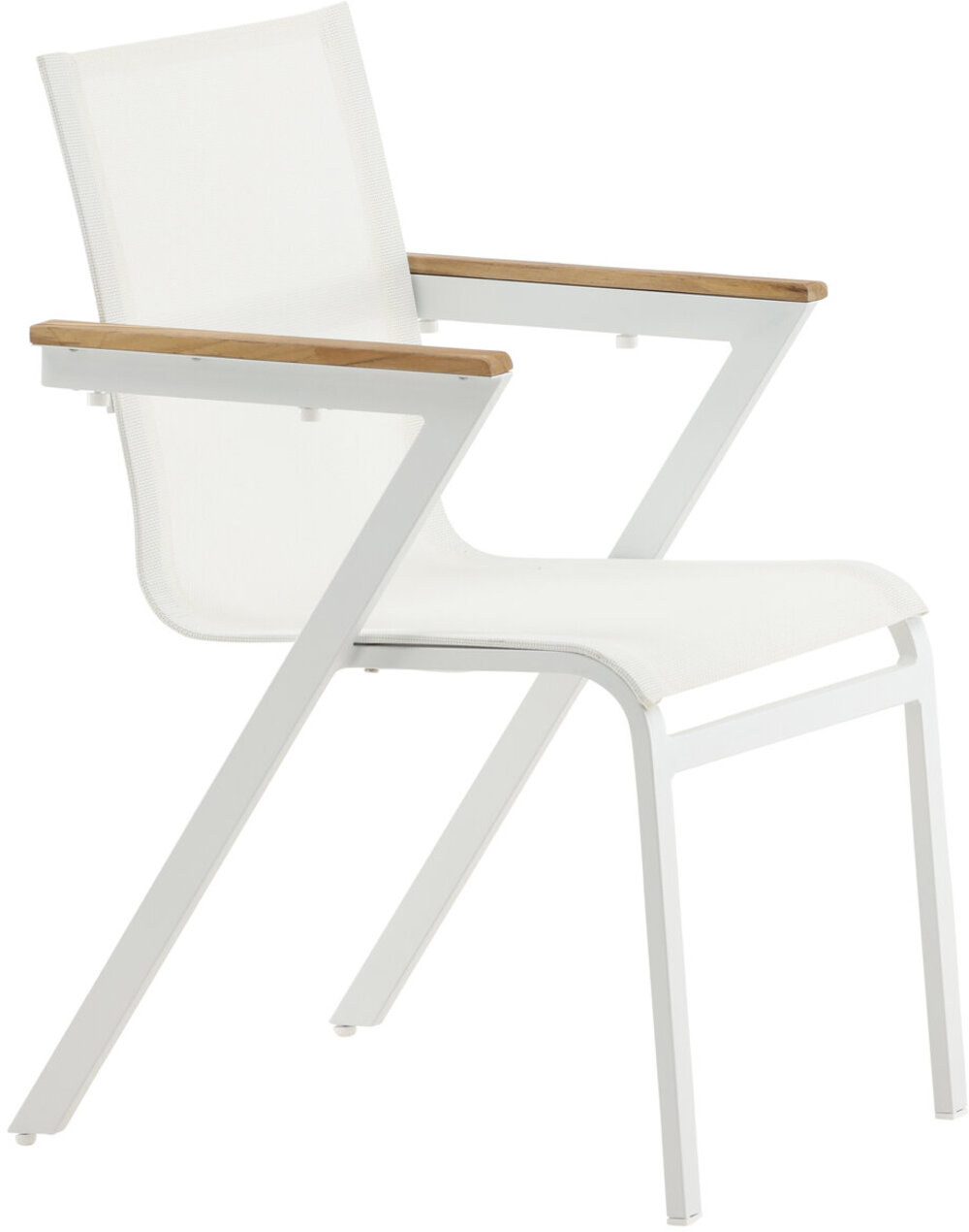 Mexico karmstol (stapelbar) vit/teak