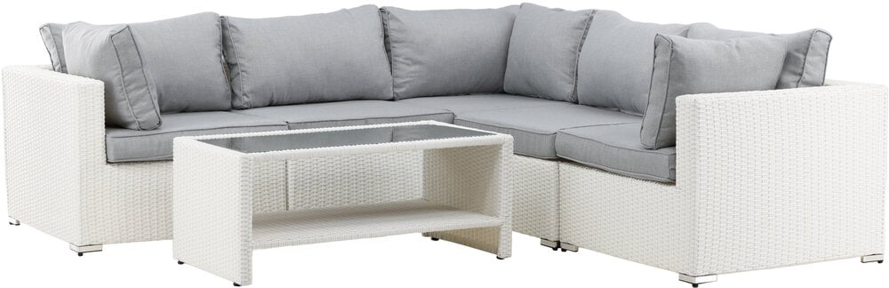 Amazon hörnsoffgrupp vit/grå