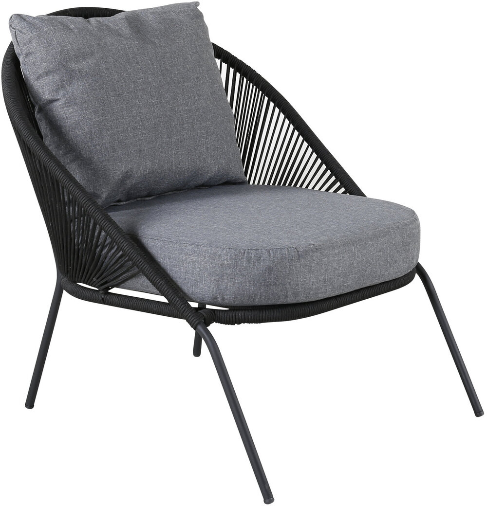 Lindos loungestol svart/svart