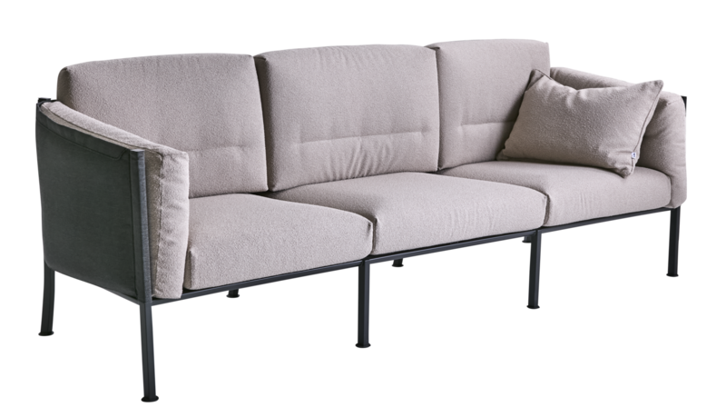Delux 3-sitssoffa black/teddy beige