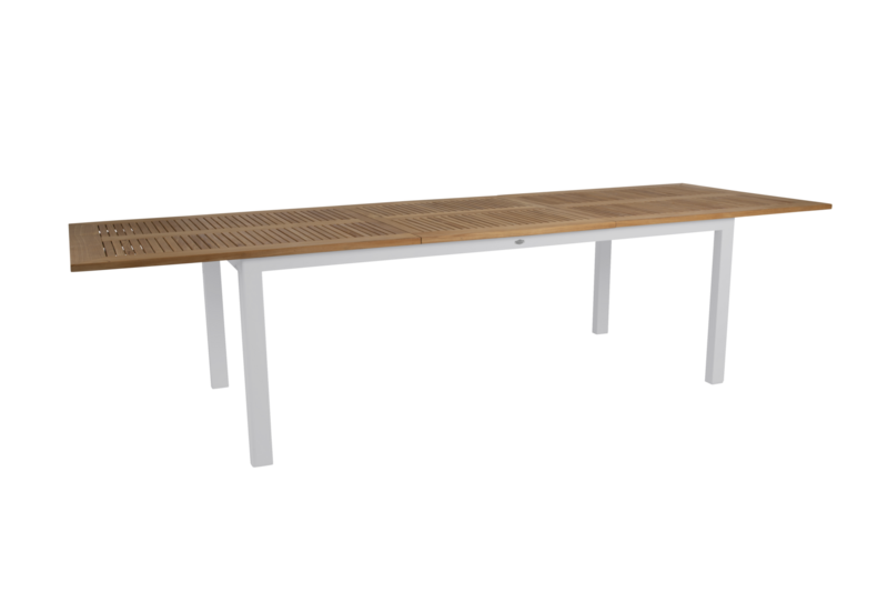 Lyon matbord light grey/teak 224/304 x 100 x 74