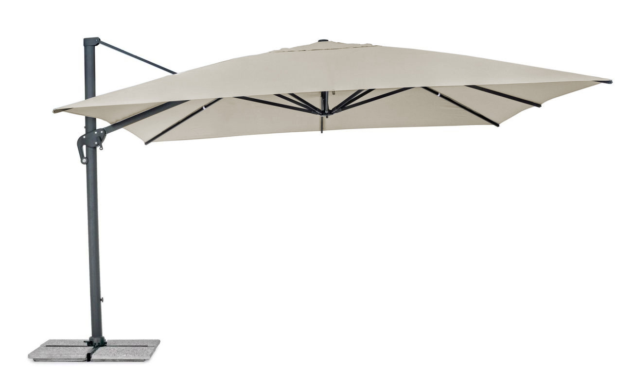 Ascoy Parasoll 4x4m vridbart 360 grader beige