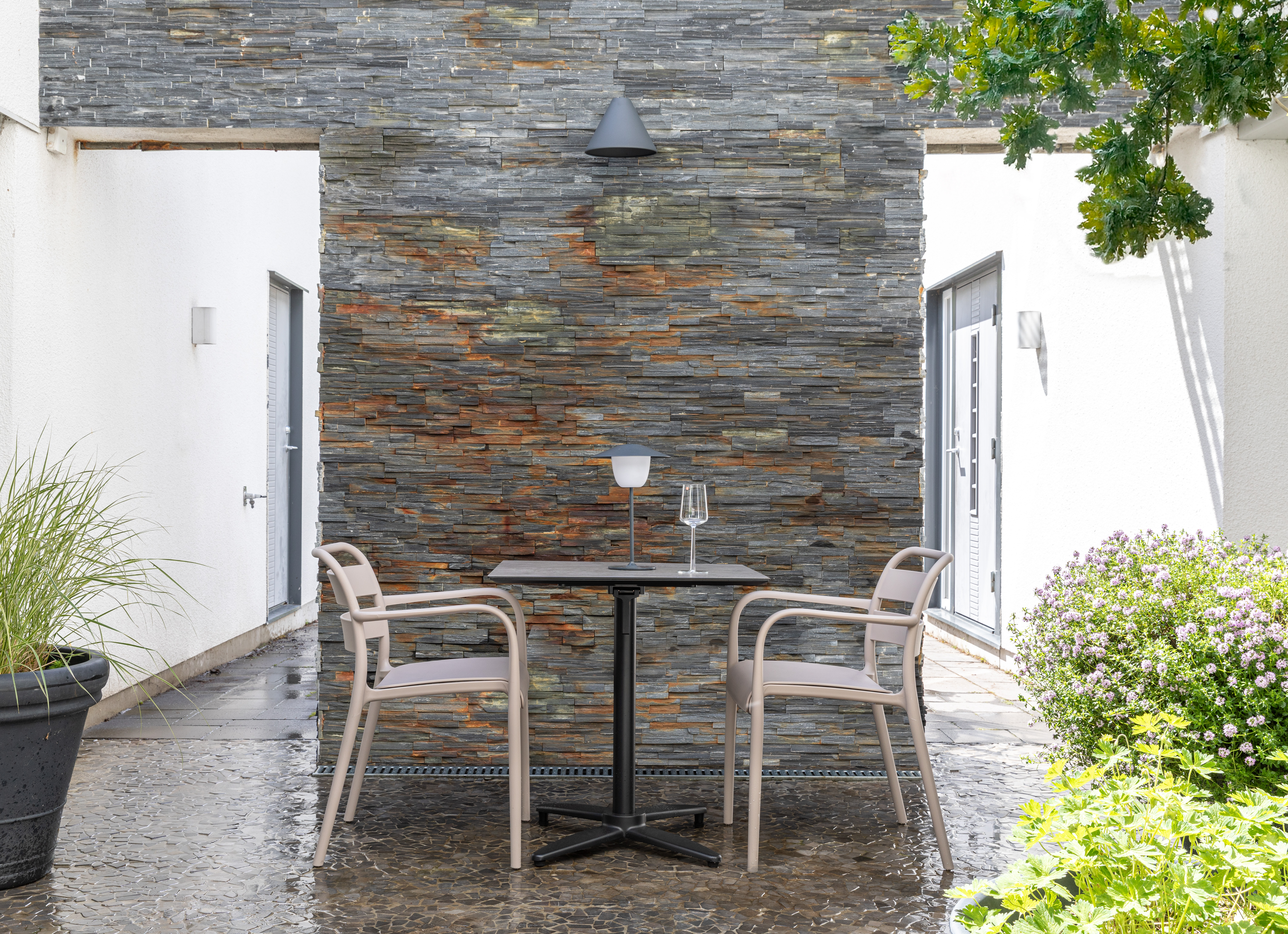 Bistro set Antonia karmstol Beige